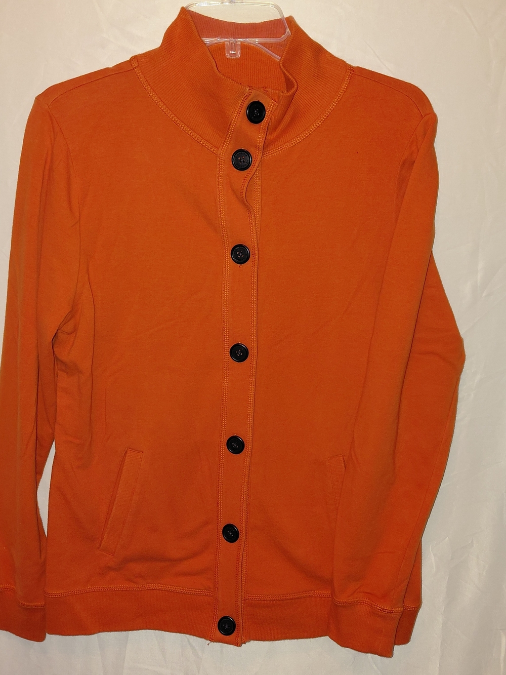 Liz Claiborne Orange Button-Front Bomber Jacket #2401